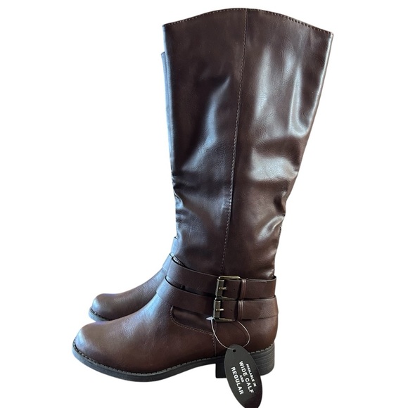 Style & Co Maliaa Brown Buckled Riding Boot Size 6 - Picture 6 of 10